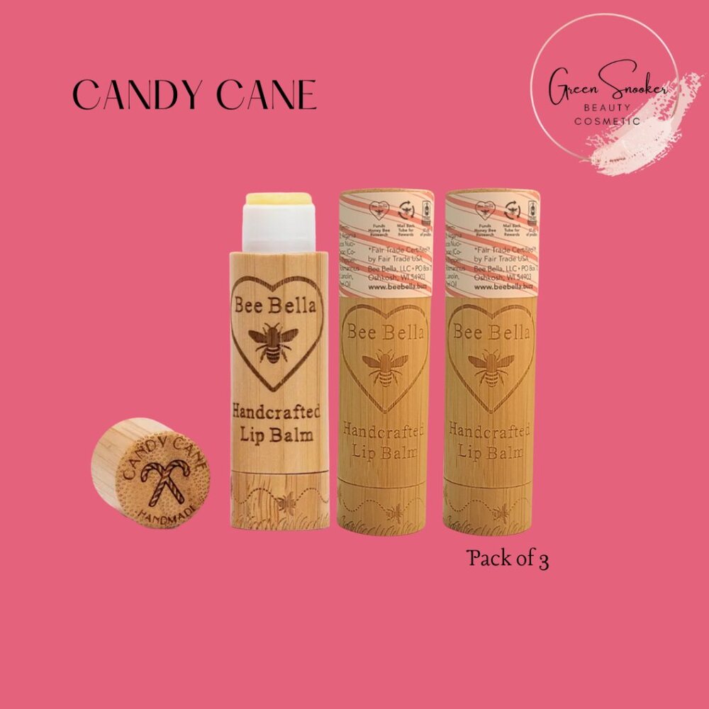 Bee Bella, Candy Cane Lip Balm, Pack of 3